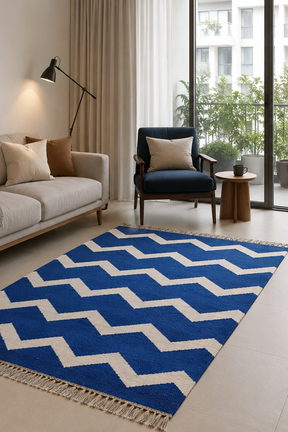 CHEVRON COTTON WOOL RUG